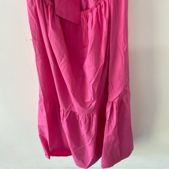 Wayf Ollie tiered open bow back pink midi dress 37542 - Picture 5 of 10